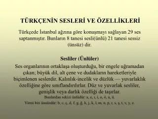 t rk en n sesler ve zell kler