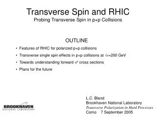 Transverse Spin and RHIC Probing Transverse Spin in p+p Collisions