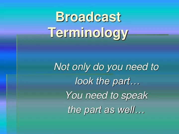 broadcast terminology