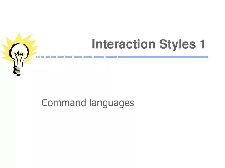 interaction styles 1
