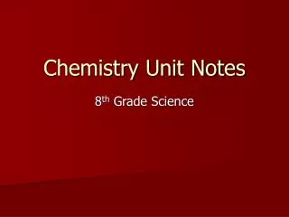 Chemistry Unit Notes