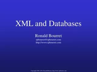 XML and Databases