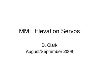 MMT Elevation Servos