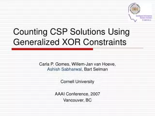 Counting CSP Solutions Using Generalized XOR Constraints
