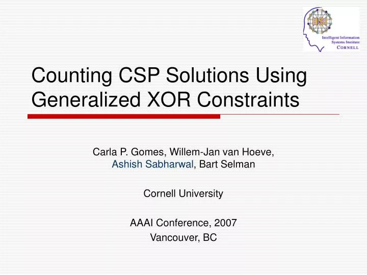 counting csp solutions using generalized xor constraints