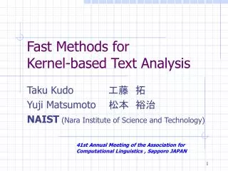 Fast Methods for Kernel-based Text Analysis