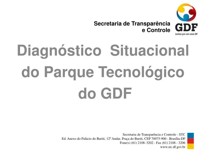 diagn stico situacional do parque tecnol gico do gdf