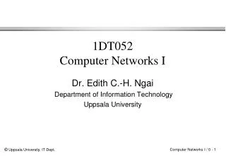1DT052 Computer Networks I