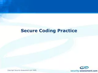 Secure Coding Practice