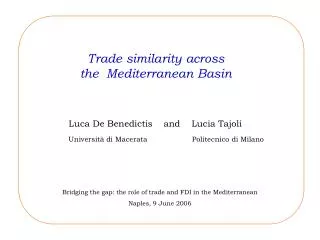 Trade similarity across the Mediterranean Basin