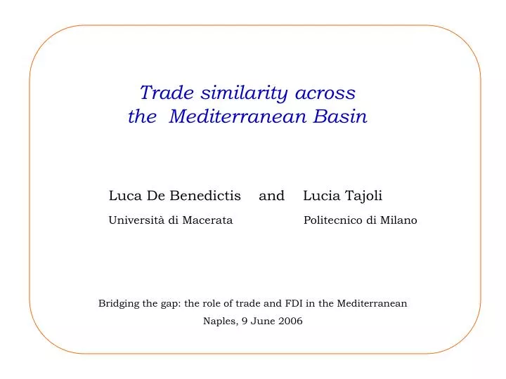 trade similarity across the mediterranean basin