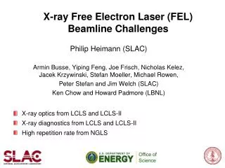 X-ray Free Electron Laser (FEL) Beamline Challenges