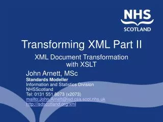 Transforming XML Part II