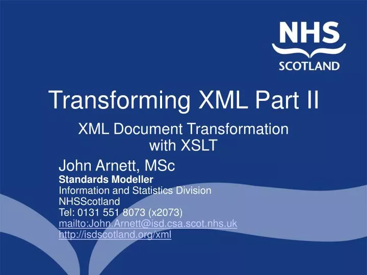 transforming xml part ii