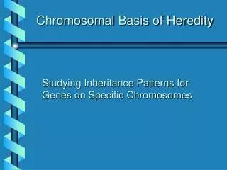 chromosomal basis of heredity