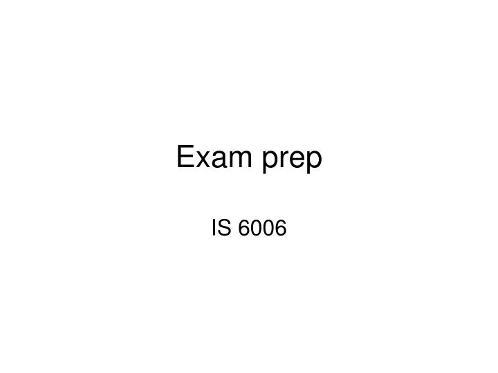 exam prep
