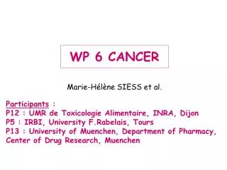 WP 6 CANCER
