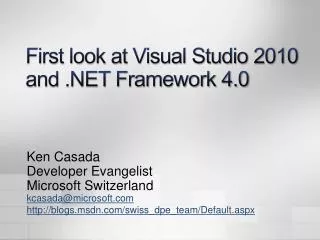 First look at Visual Studio 2010 and .NET Framework 4.0