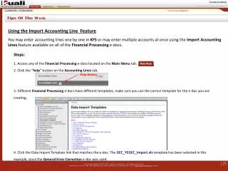 Using the Import Accounting Line Feature