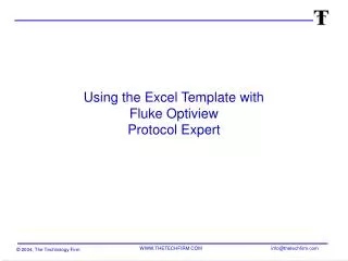 Using the Excel Template with Fluke Optiview Protocol Expert