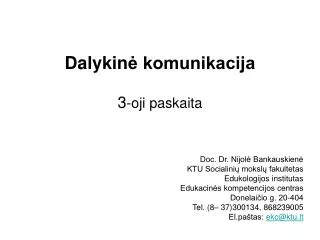 dalykin komunikacija 3 oji paskaita