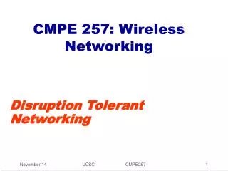 CMPE 257: Wireless Networking