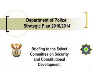 department of police strategic plan 2010 2014