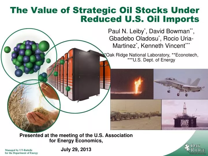 the value of strategic oil stocks under reduced u s oil imports