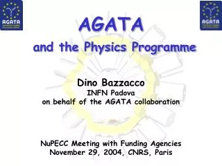 AGATA and the Physics Programme