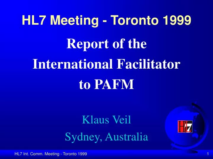 hl7 meeting toronto 1999