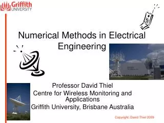 Numerical Methods in Electrical Engineering