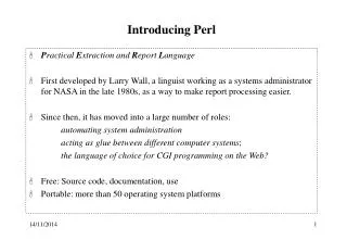 Introducing Perl