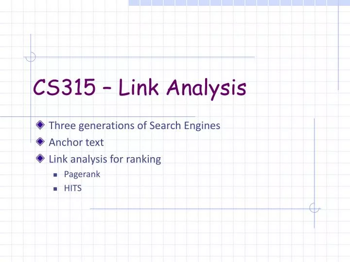 cs315 link analysis