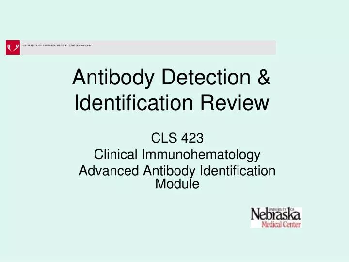 antibody detection identification review