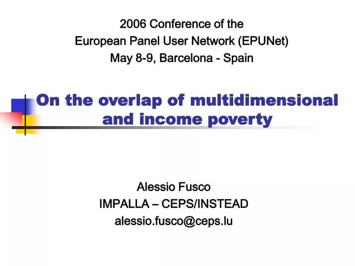 on the overlap of multidimensional and income poverty