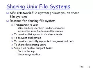 Sharing Unix File Systems