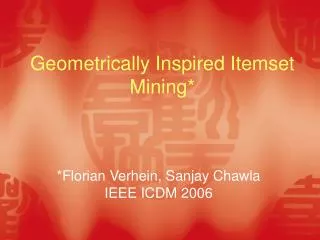 Geometrically Inspired Itemset Mining*