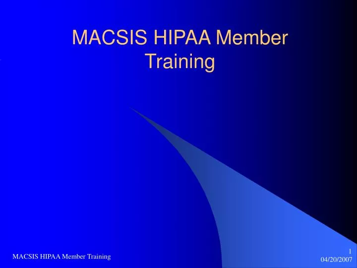 macsis hipaa member training
