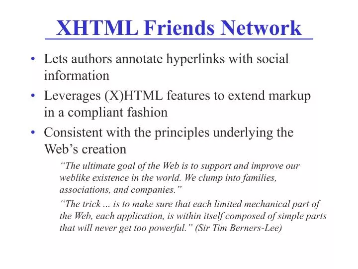 xhtml friends network