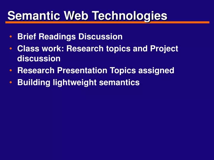 semantic web technologies