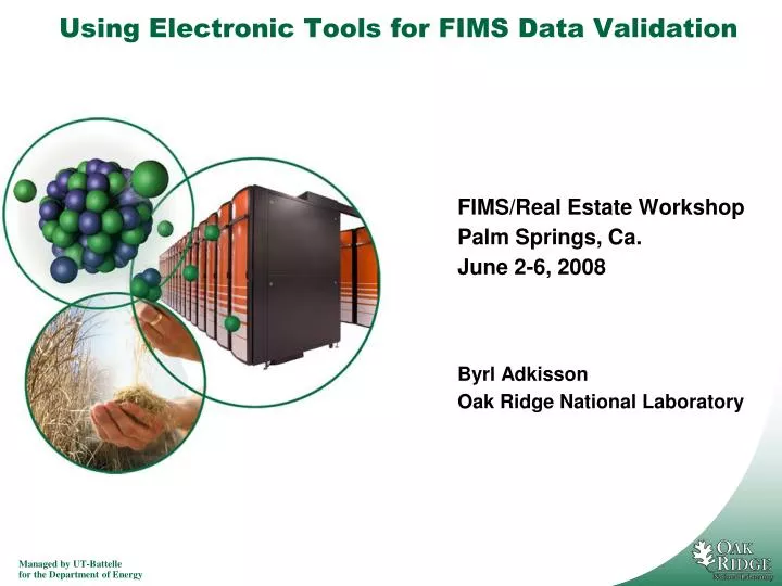 using electronic tools for fims data validation