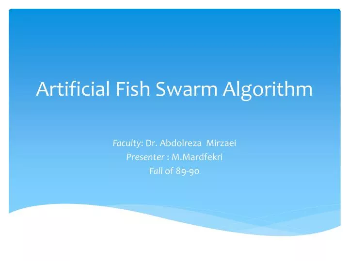 artificial fish swarm algorithm