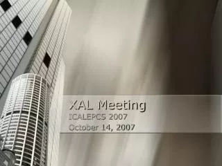 XAL Meeting