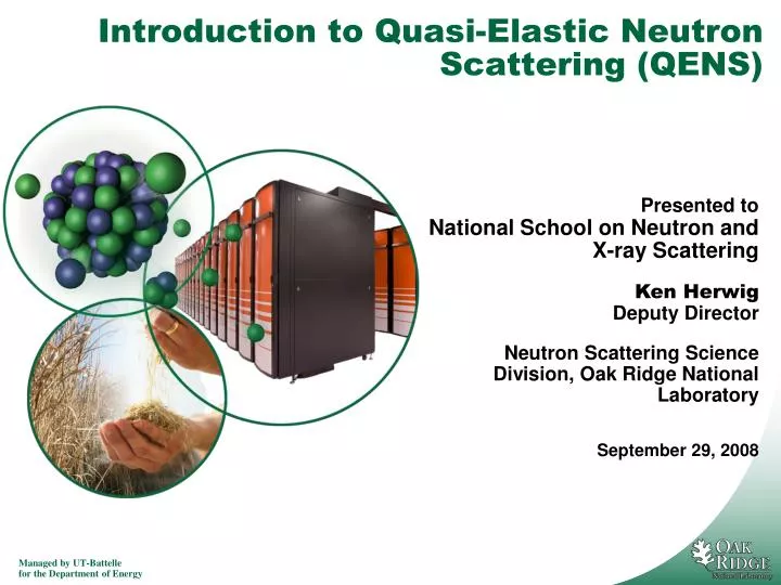 introduction to quasi elastic neutron scattering qens