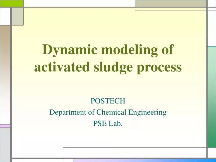 dynamic modeling of activated sludge process