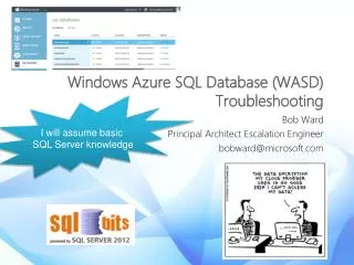 Windows Azure SQL Database (WASD) Troubleshooting