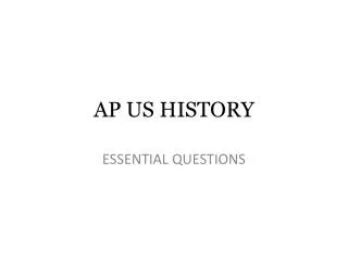 AP US HISTORY