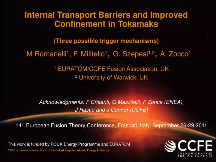 internal transport barriers and improved confinement in tokamaks three possible trigger mechanisms