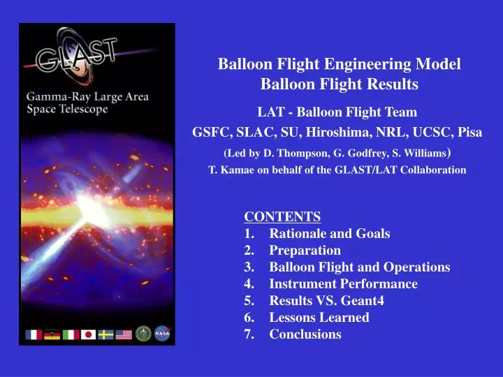 balloon flight engineering model balloon flight results