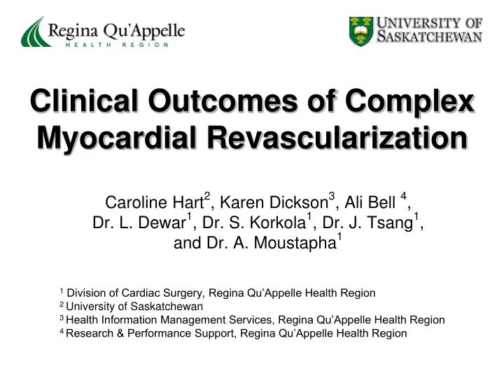 clinical outcomes of complex myocardial revascularization
